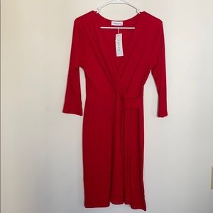 Red Gilli V-Neck Dress - Size M